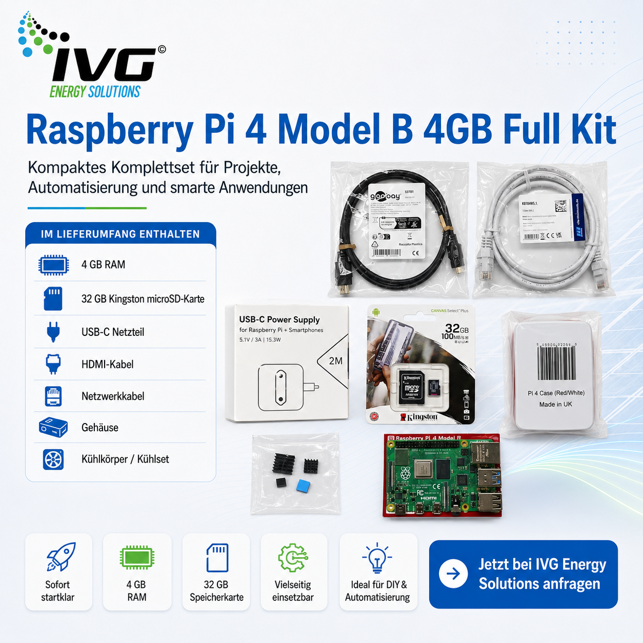 Raspberry Pi 4 Model B 4GB Full Kit