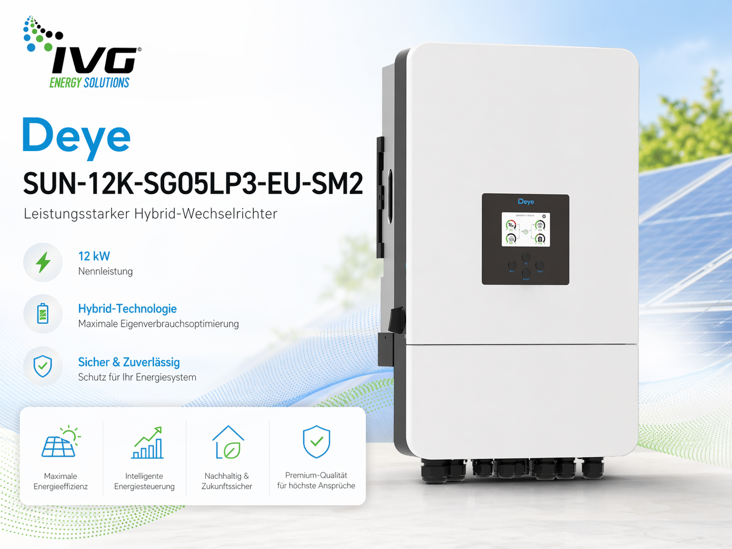 Deye 12kW LV-hybrid-Wechselrichter 3Ph SUN-12K-SG05LP3-EU-SM