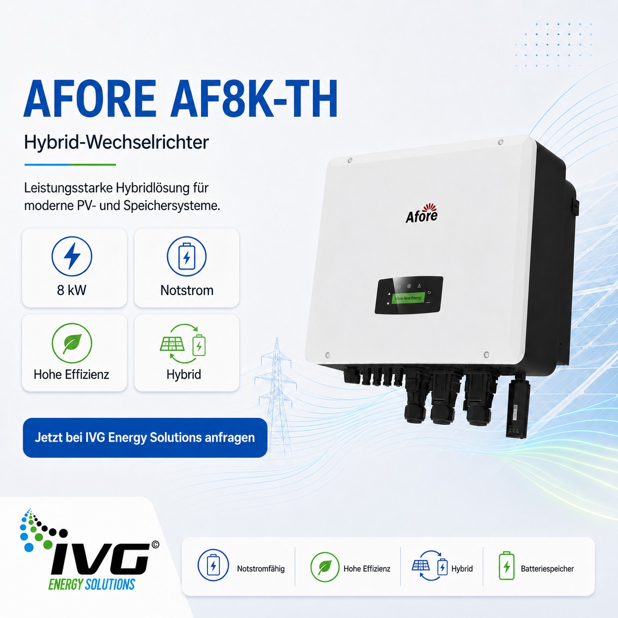 Afore AF8K-TH Hybridwechselrichter 8 kW 3-phasig
