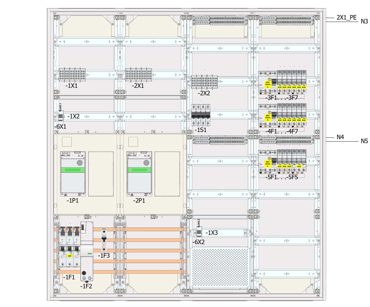 Eaton eHZ Zählerschrank MK8 Westnetz, 2 Zählerplätze, 400V/3
