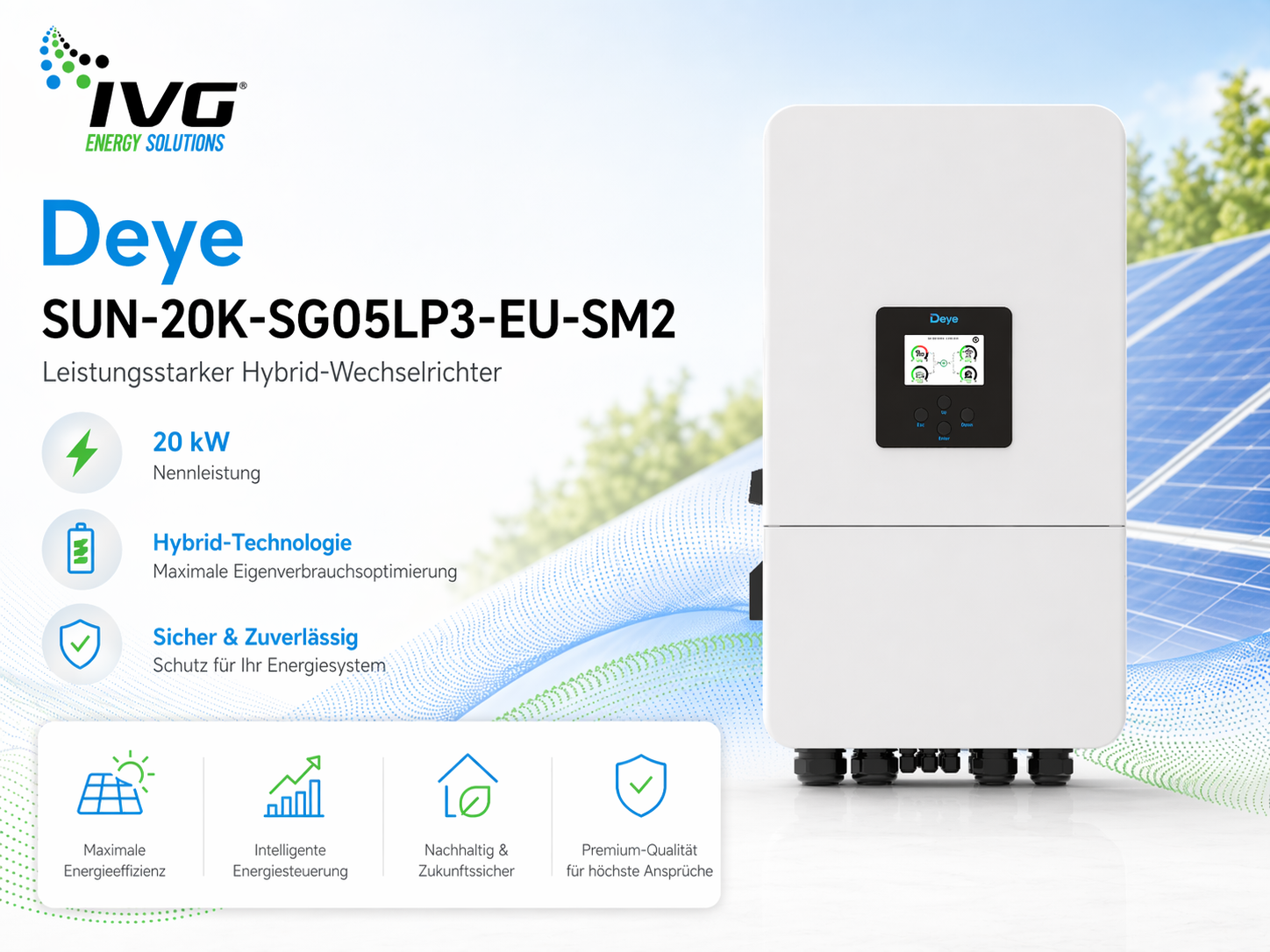 Deye 20kW LV-hybrid-Wechselrichter 3Ph SUN-20K-SG05LP3-EU-SM