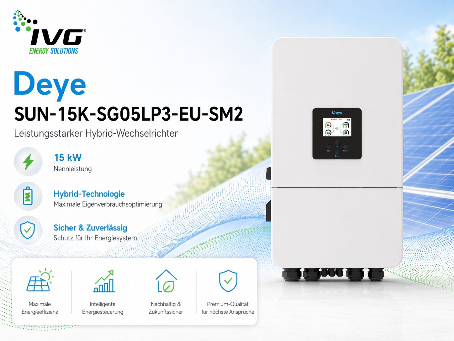 Deye 15kW LV-hybrid-Wechselrichter 3Ph SUN-15K-SG05LP3-EU-SM