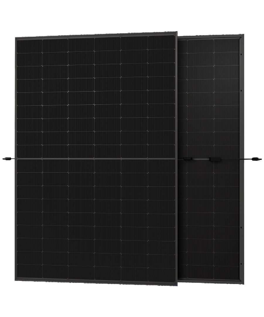Austa 420W TOPCon Glas-Glas PV-Modul Full Black transparent